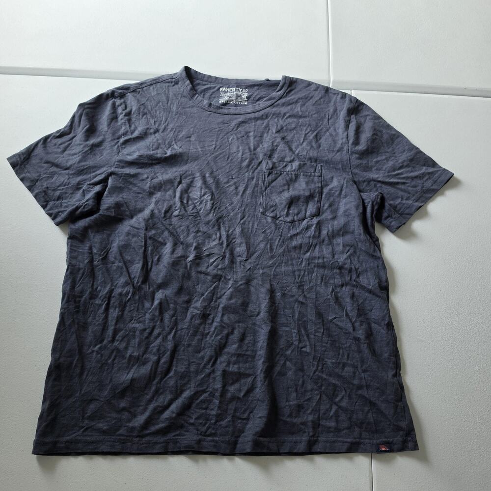 Faherty Shirt Mens Large Organic Cotton Sunwashed Short Sleeve Crewneck Tee